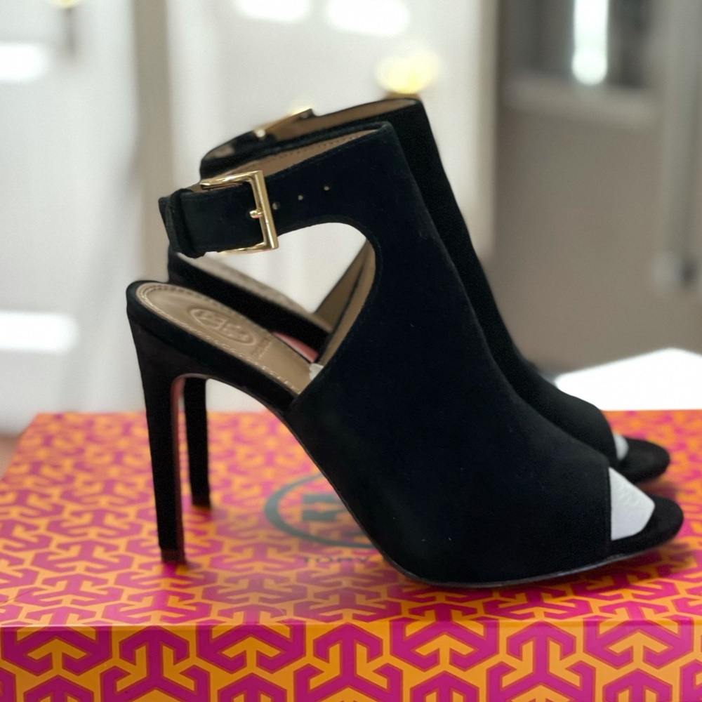 Tory Burch Deep Split Suede Sandal - image 1